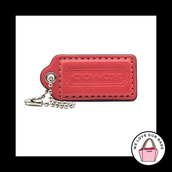 2" Medium COACH Pink Leather Nickel Key Fob Bag Charm Keychain Hang Tag - Picture 1 of 1